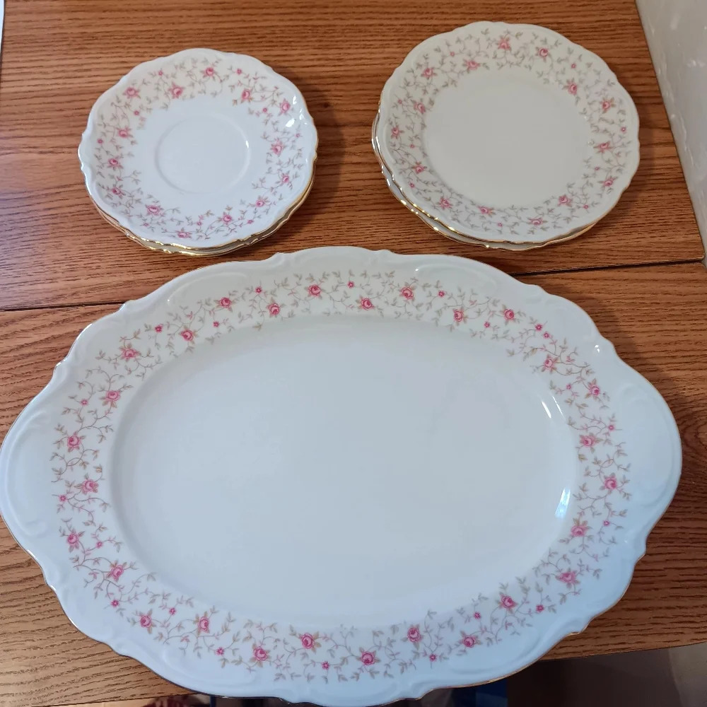 Vintage 5 Mitterteich Bavaria plates, made in Germany, Lady Claire style. - Picture 10 of 10